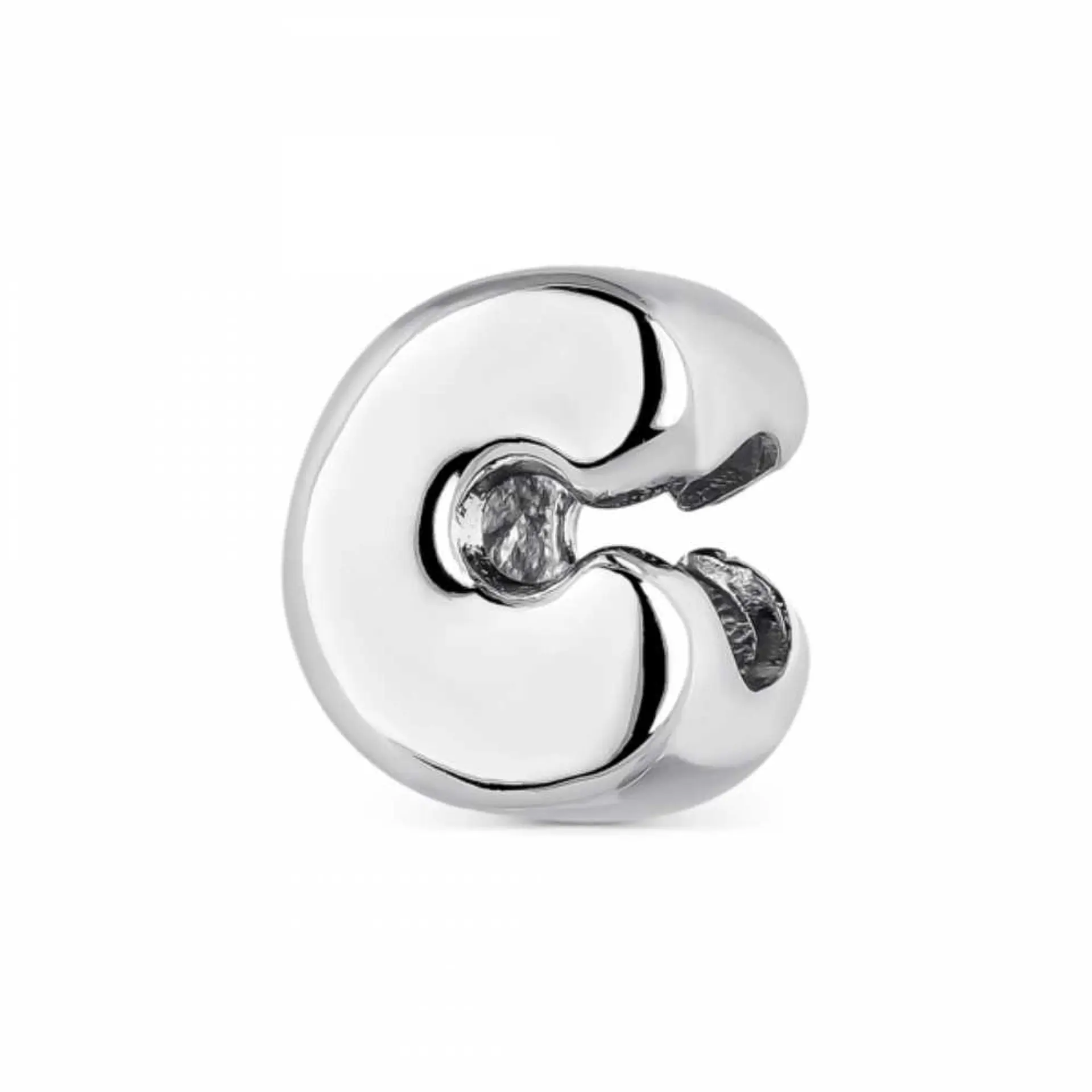 Initial C silver bead 1