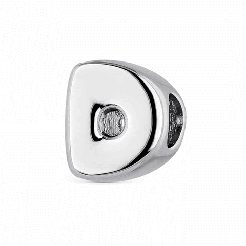 Silver initial D bead