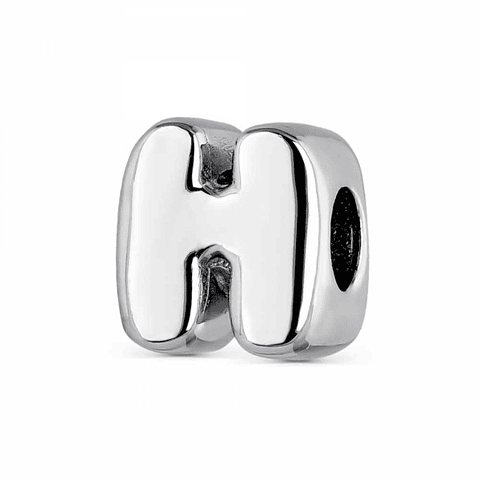 Abalorio inicial H plata
