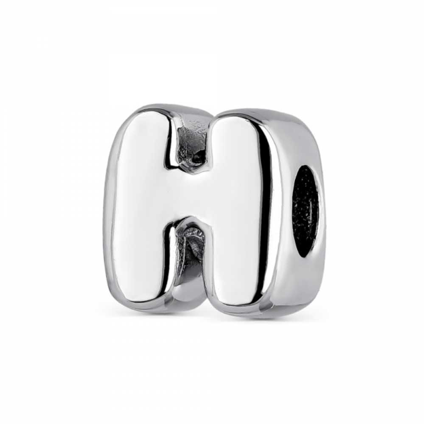 Silver H initial bead 1