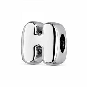 Abalorio inicial H plata