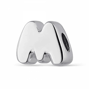 Abalorio inicial M plata