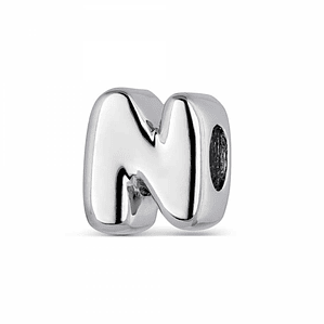 Abalorio inicial N plata