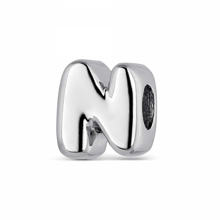 Abalorio inicial N plata 1