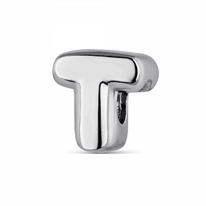 Abalorio inicial T plata