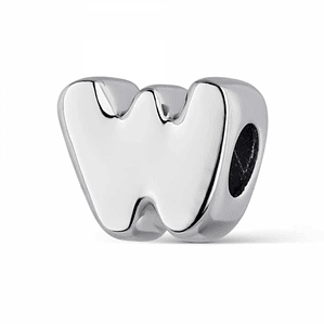 Abalorio inicial W plata