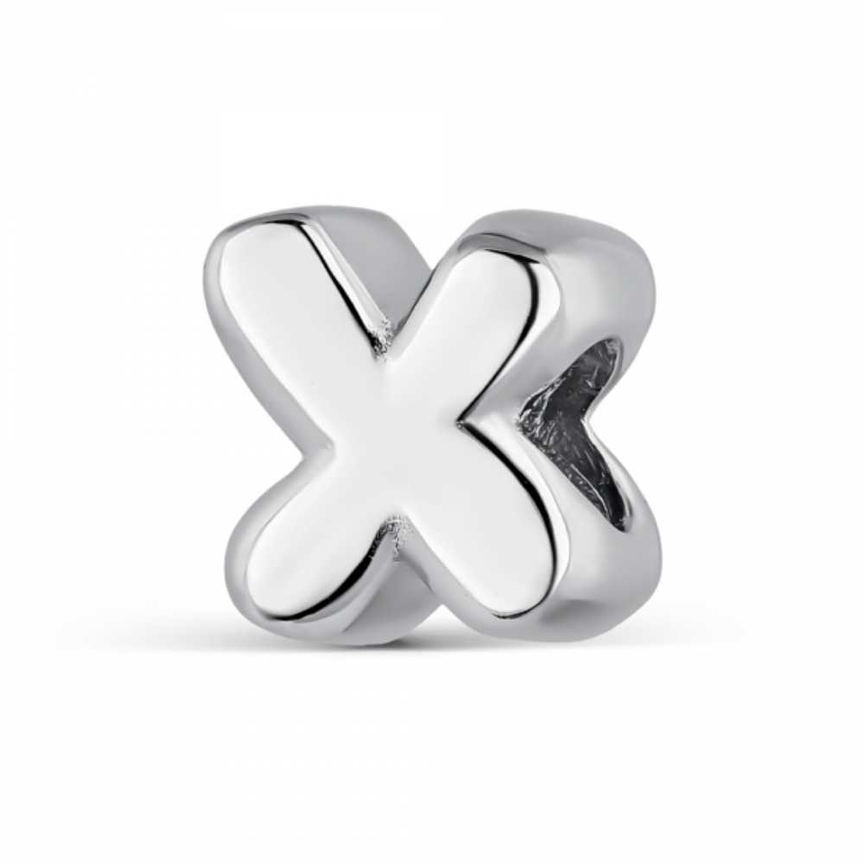 Initial bead X silver 1
