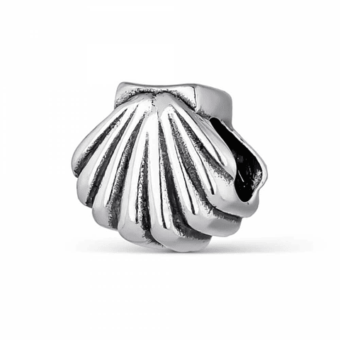 Silver pilgrim scallop shell bead