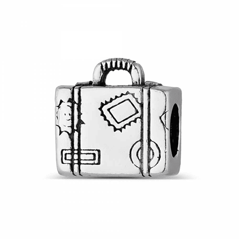 Silver suitcase charm