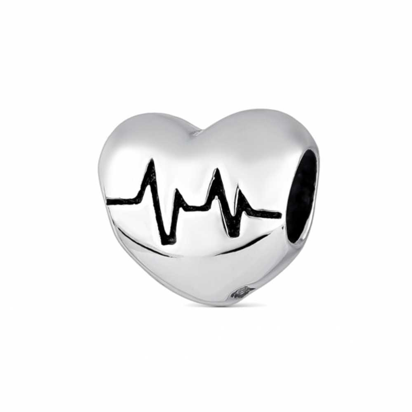 Silver heart bead 1