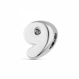 Abalorio número nueve plata