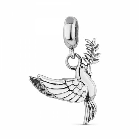 Silver dove of peace communion bead.