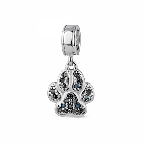 Silver footprint charm