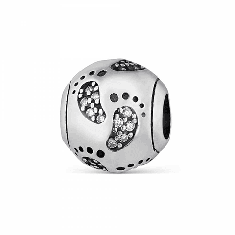 Abalorio huellitas plata