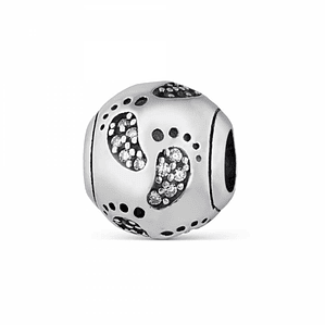 Abalorio huellitas plata