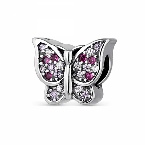 Abalorio mariposa circonitas plata