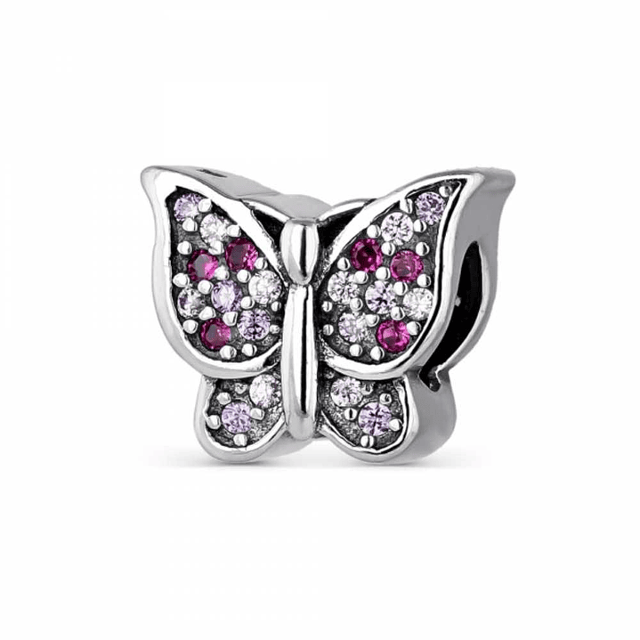 Abalorio mariposa circonitas plata 1