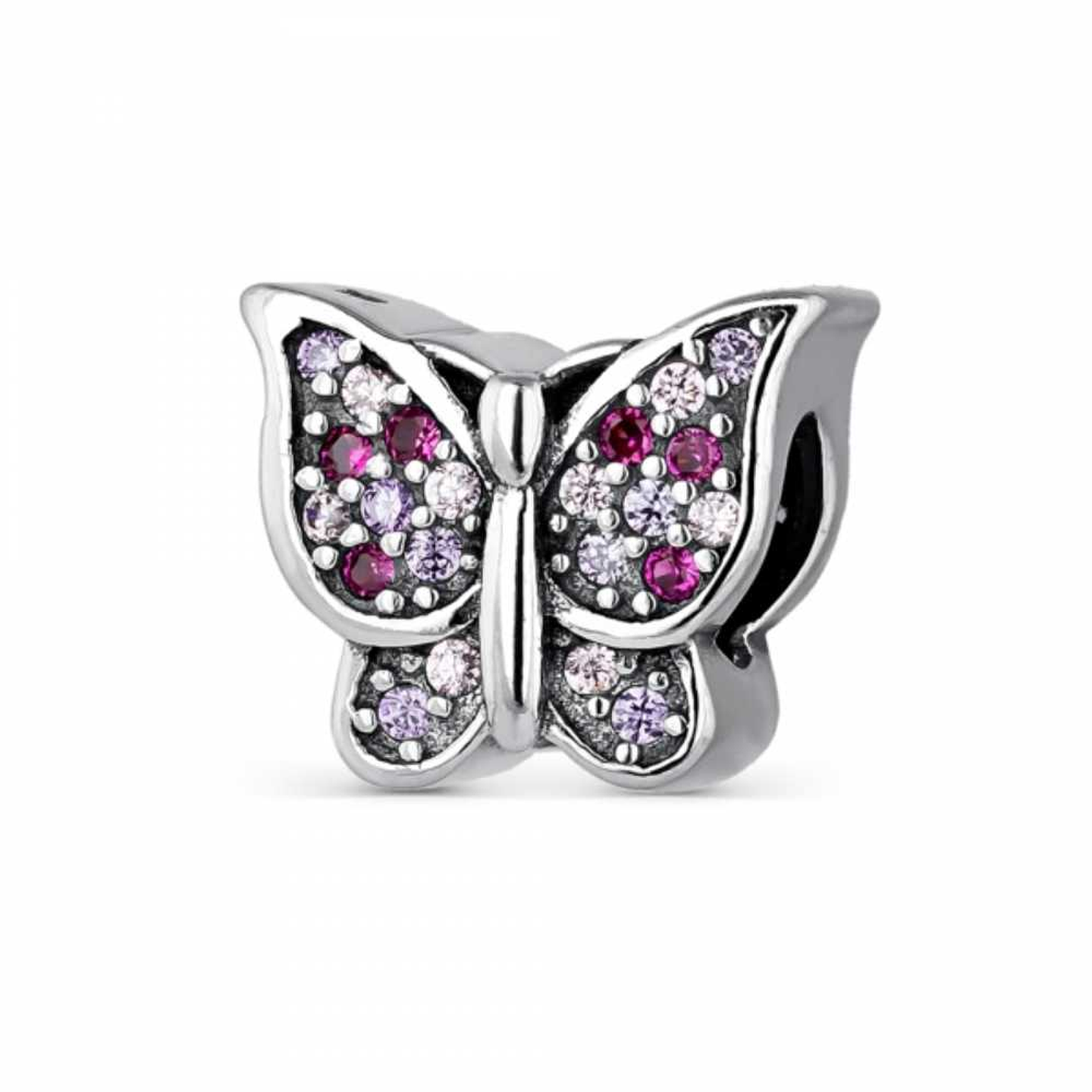 Abalorio mariposa circonitas plata 1