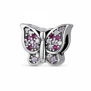 Abalorio mariposa circonitas plata