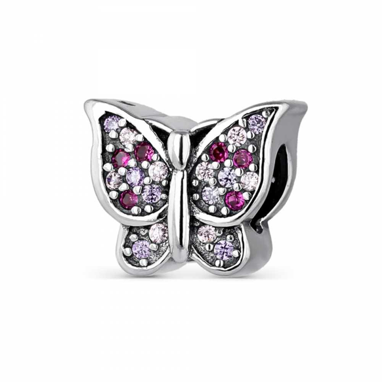 Abalorio mariposa circonitas plata 1