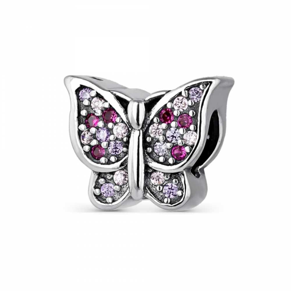 Abalorio mariposa circonitas plata 1
