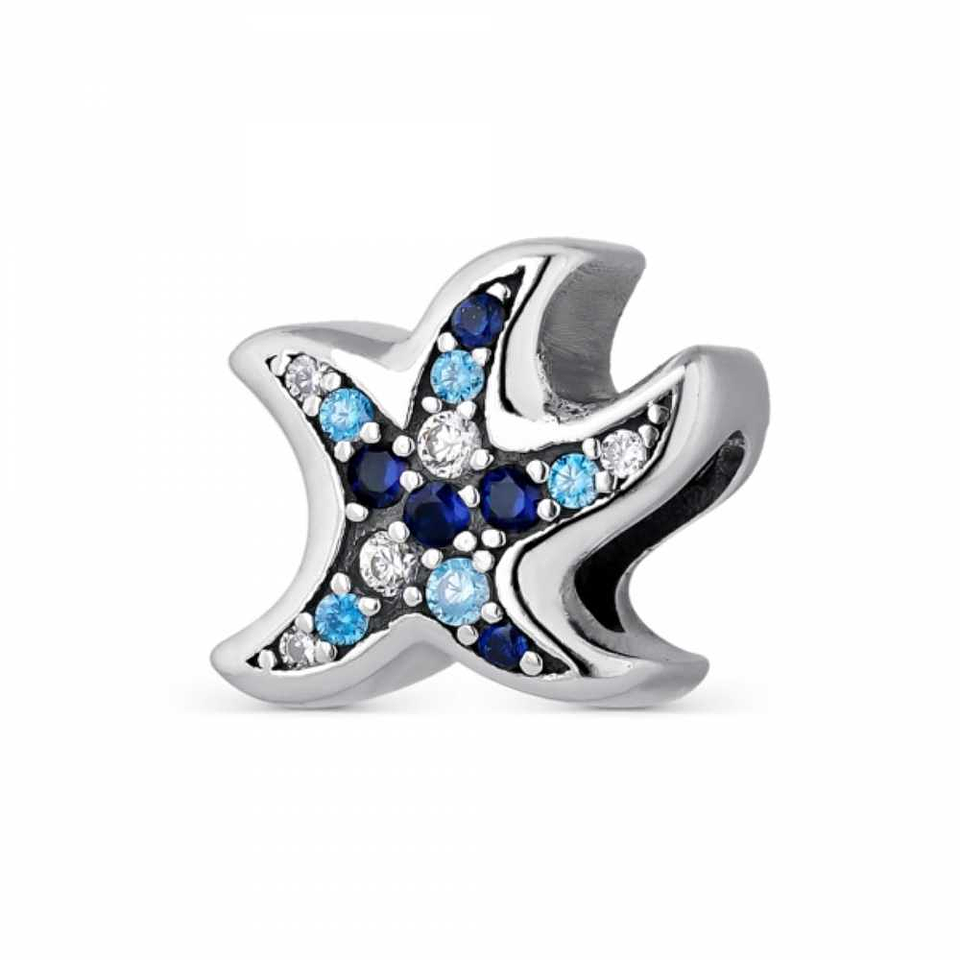 Silver starfish bead 1