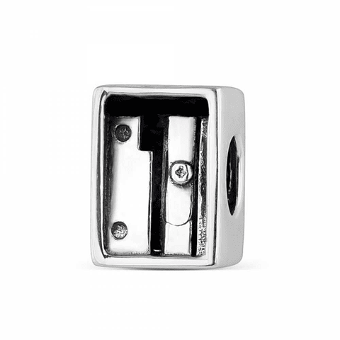 Silver pencil sharpener bead 