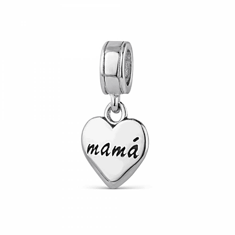 Silver heart charm for mom