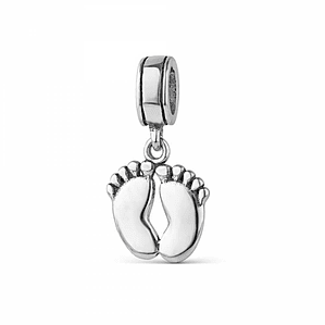 Abalorio pies bebé plata