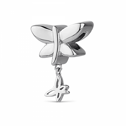 Silver dragonfly bead