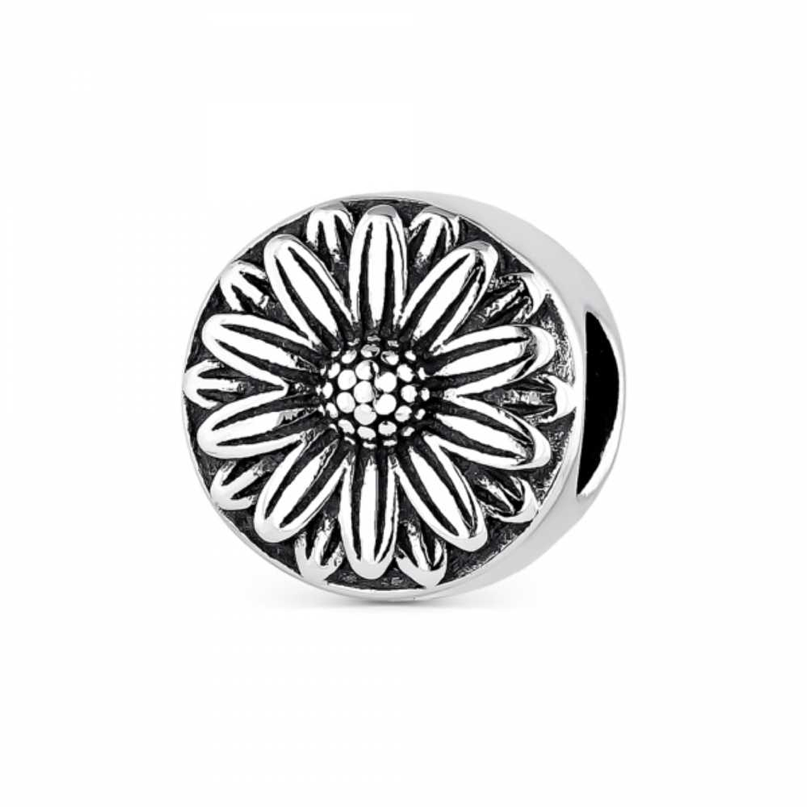 Abalorio flor plata  1