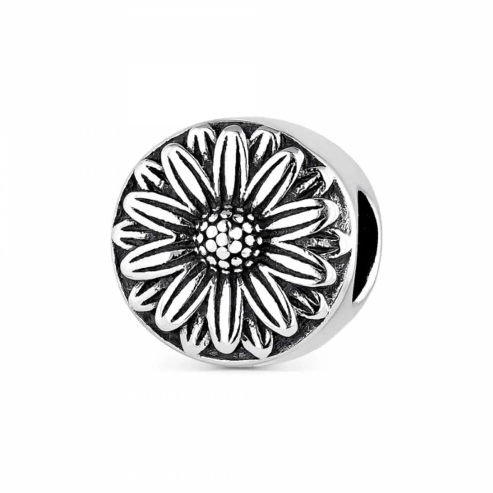 Silver flower bead  1