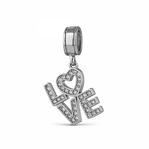 Abalorio love plata
