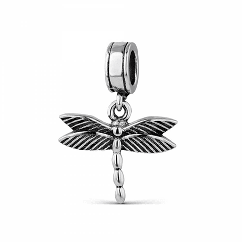 Abalorio libélula plata