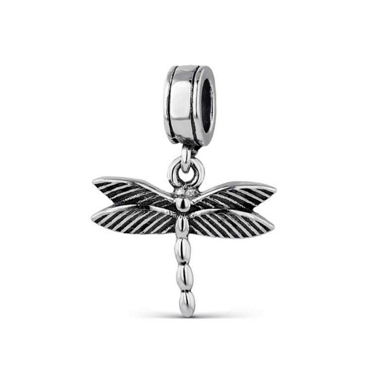 Abalorio libélula plata 1