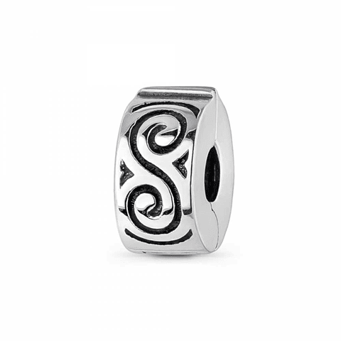 Abalorio clip infinito doble plata