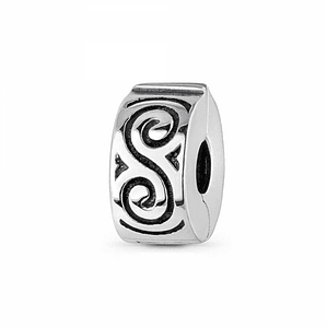 Abalorio clip infinito doble plata