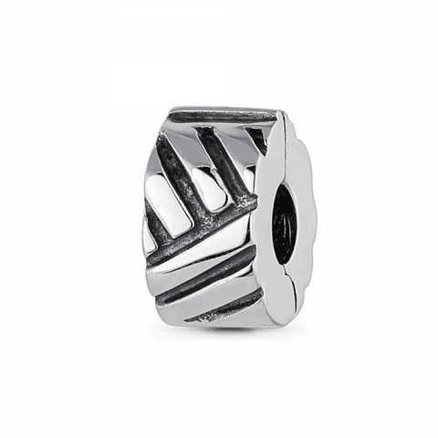 Abalorio clip multilíneas plata