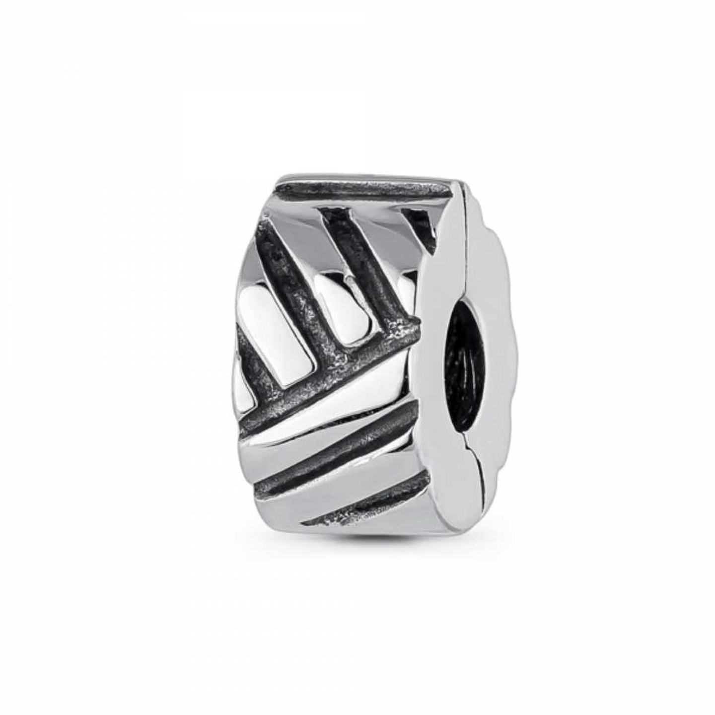 Abalorio clip multilíneas plata 1