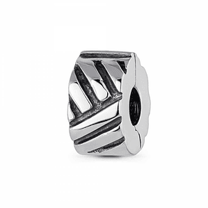 Abalorio clip multilíneas plata
