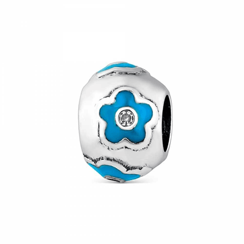 Abalorio dalia azul plata