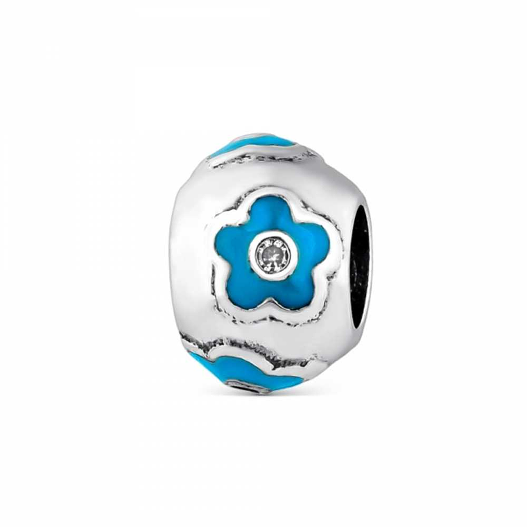 Abalorio dalia azul plata 1