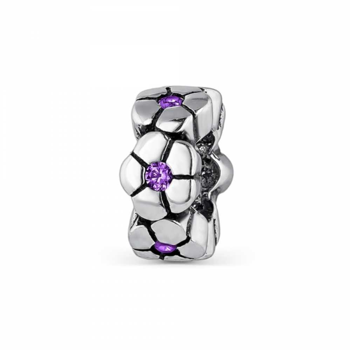 Abalorio ramo morado plata 1