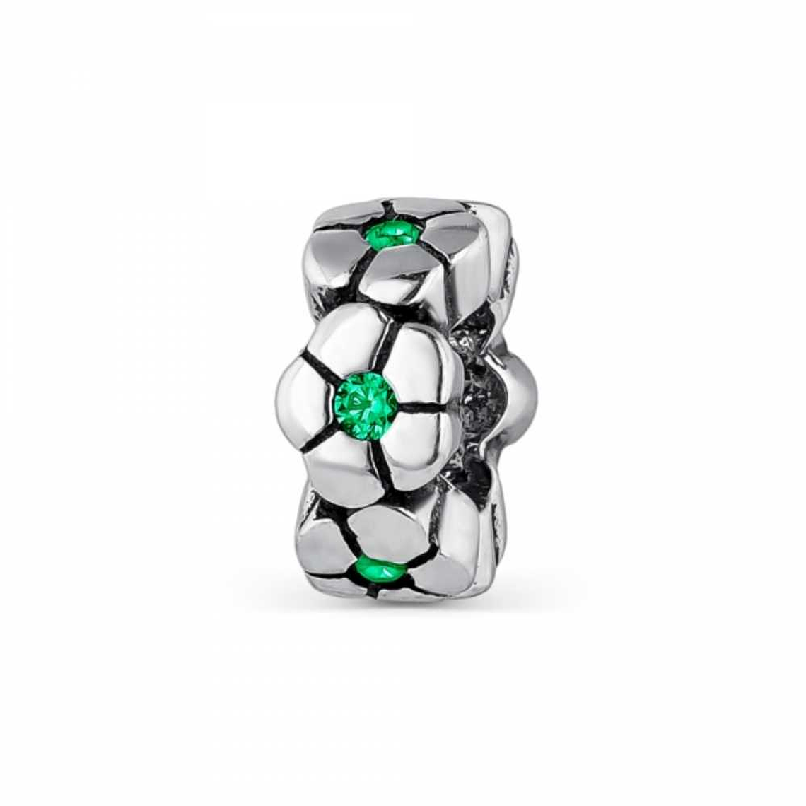 Abalorio ramo verde plata 1