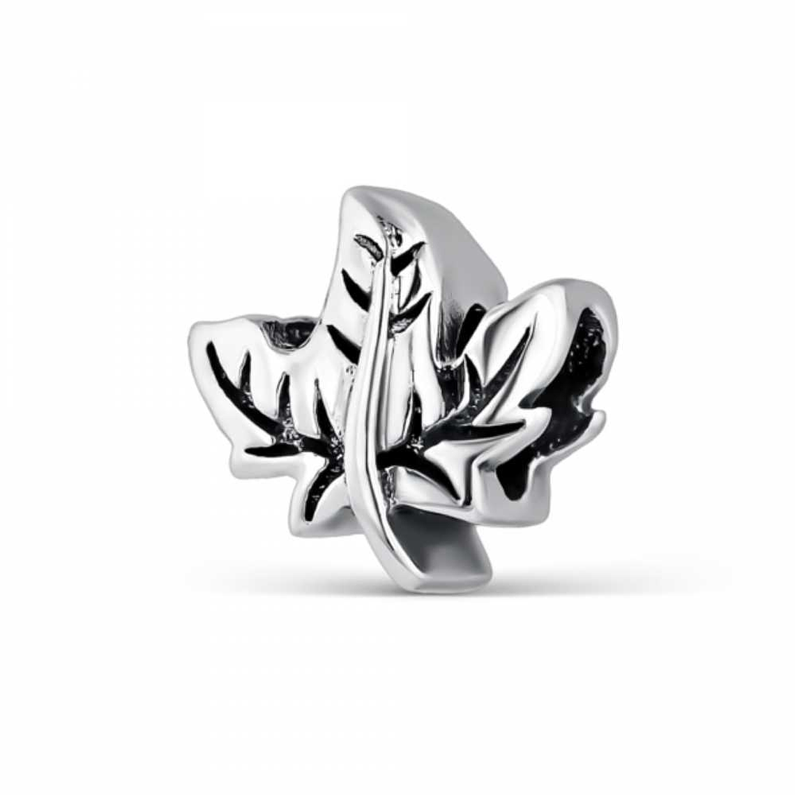 Abalorio hoja de otoño plata 1