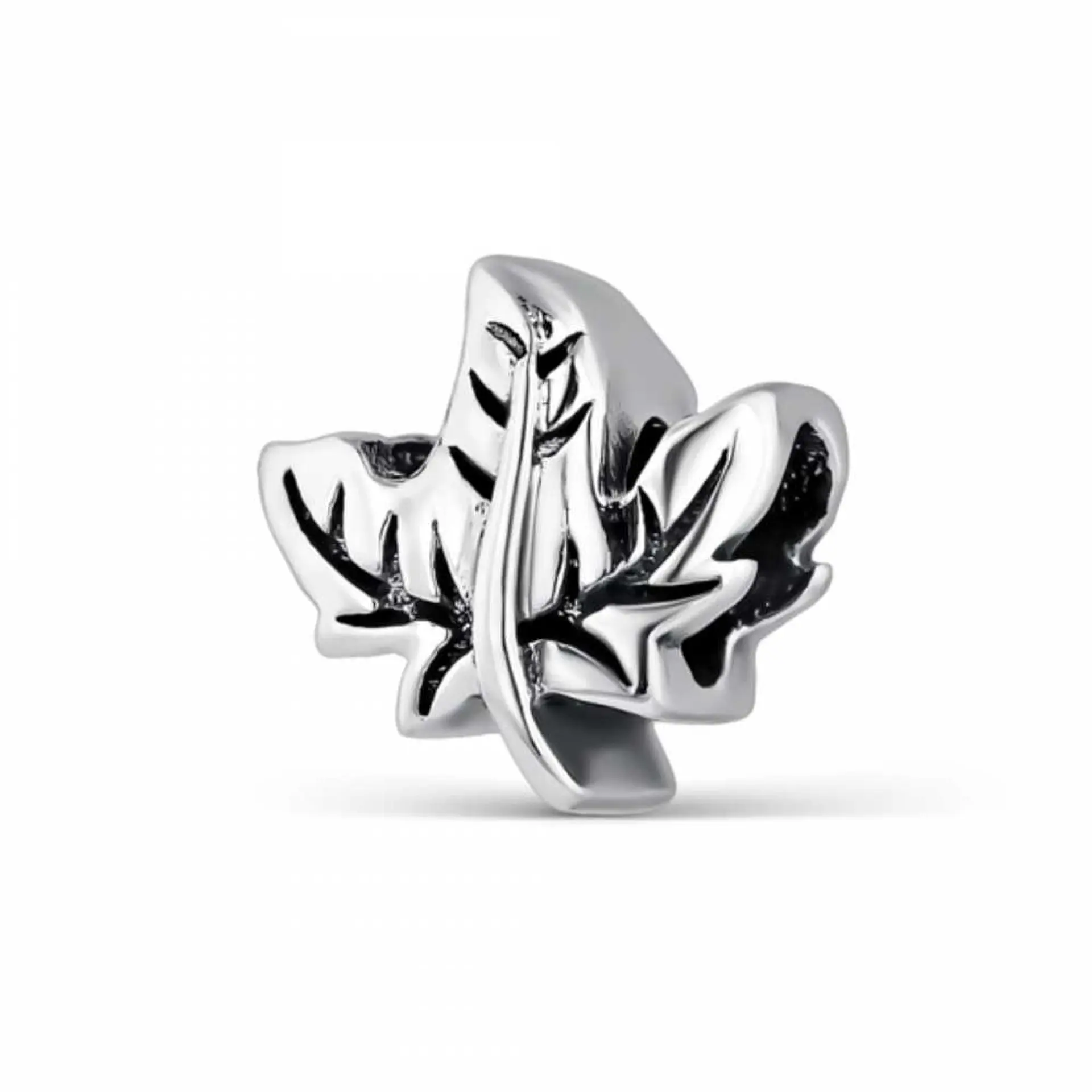 Abalorio hoja de otoño plata 1