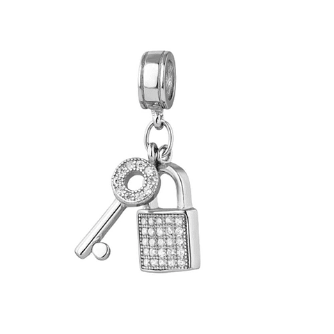 Abalorio llave y candado plata