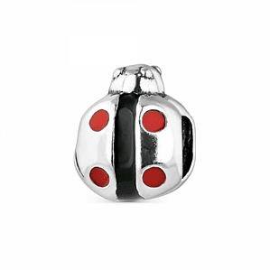 Abalorio mariquita plata