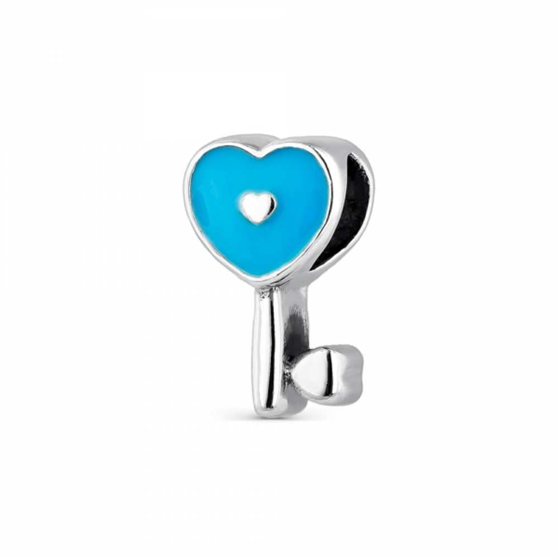 Abalorio llave azul plata 1