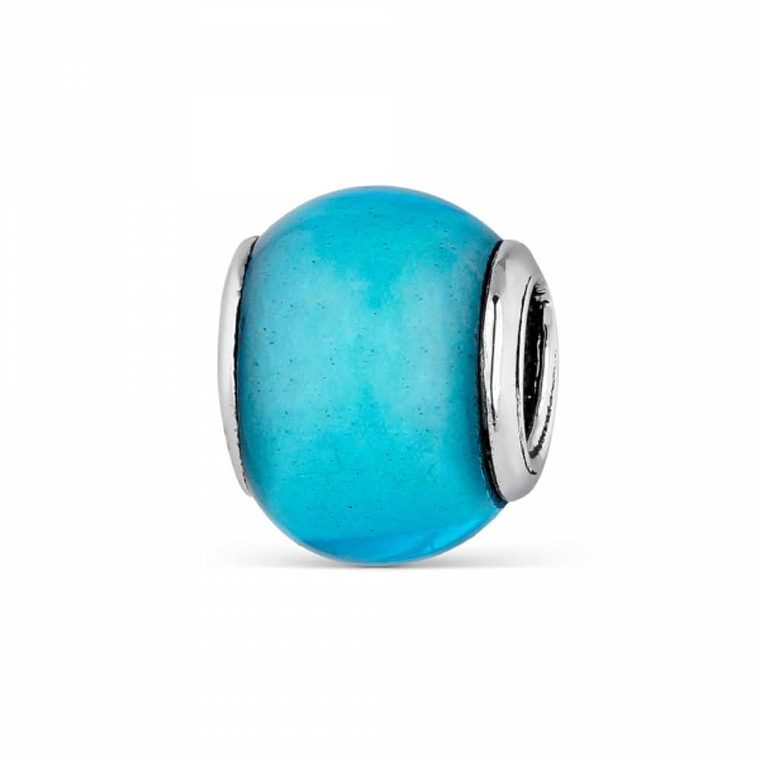 Abalorio murano azul plata 1